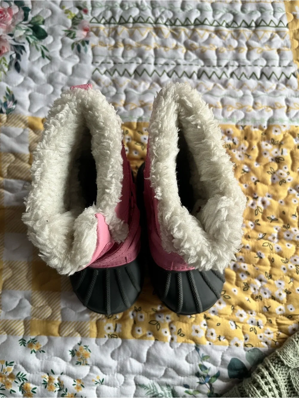Cat & Jack Pink and Gray Toddler Snow Boots